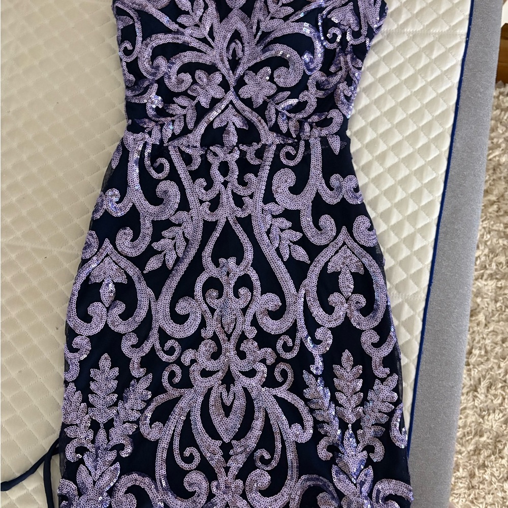 Windsor Black and Purple Mini Dress
